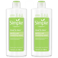 Simple Eau Micellaire: bouteille transparente prête à hydrater et nettoyer la peau.