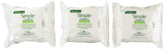 Lingettes démaquillantes micellaires Simple — emballage pratique pour un nettoyage rapide et doux.
