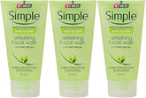 Simple-nettoyant-visage-gel-rafraichissant-tubes, purifie la peau et procure une sensation de fraîcheur.
