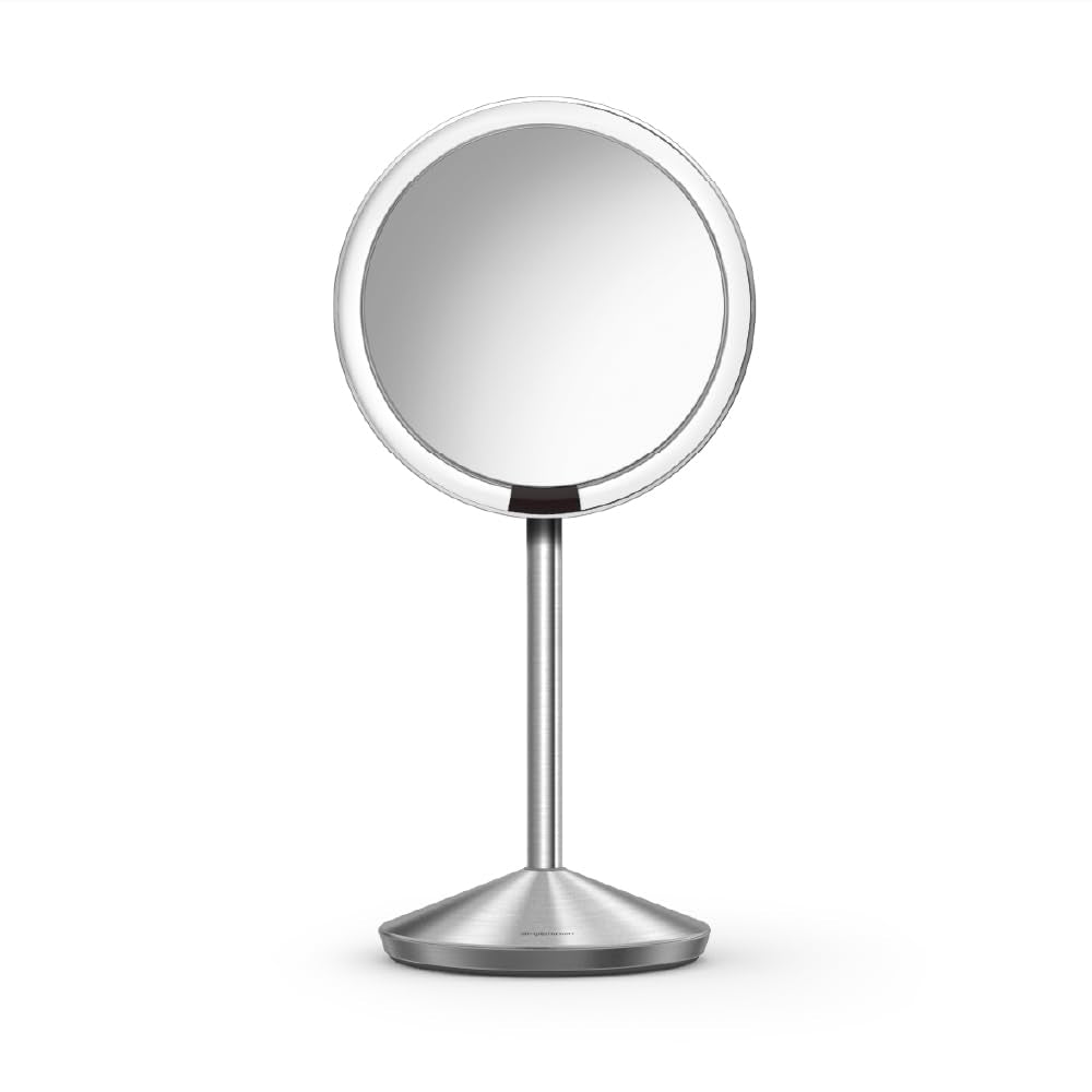 Miroir simplehuman Sensor 5 pouces, éclairage Tru-Lux fidèle pour le maquillage précis.
