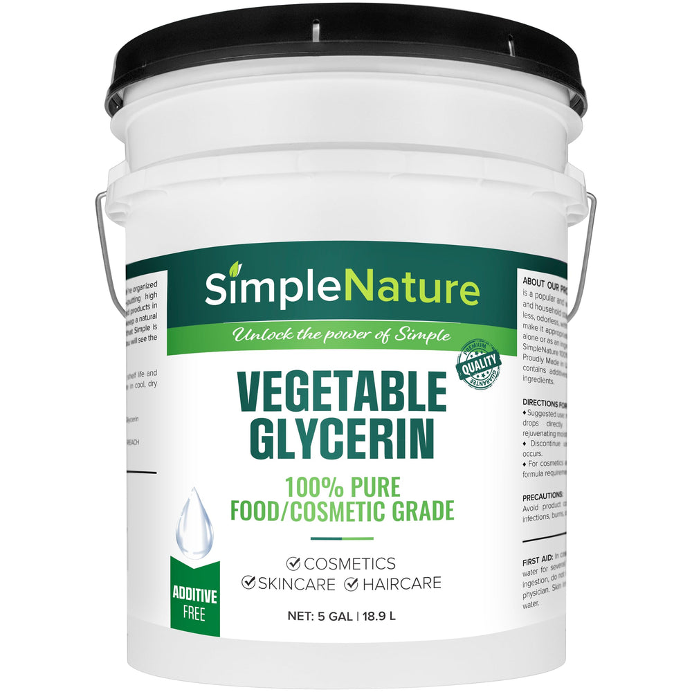 SimpleNature Glycérine Végétale 5 Gal bec verseur, hydratation pratique pour la peau