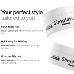 Simpletics argile capillaire vanille — texture et volume sans alourdir les cheveux