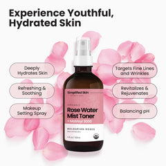 Eau de rose avec aloe vera hydratation intense et peau repulpée.