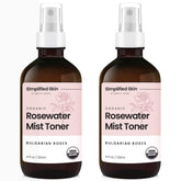 Simplified Skin – eau de rose en bouteille, hydratation douce pour visage et peau.