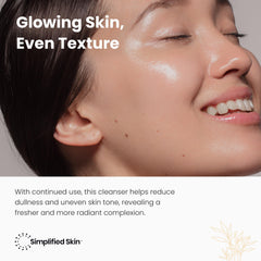 Simplified Skin étiquette claire, montrant aloé véra et huile de tournesol.