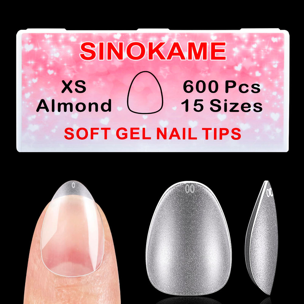SINOKAME onglets gel amande extra court en boîte, extension durable.