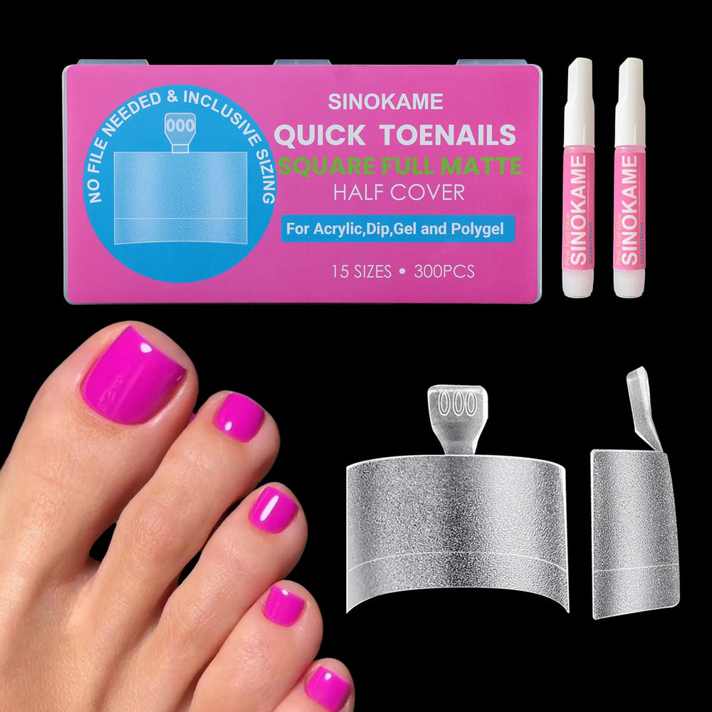 SINOKAME: tips d'orteils en gel souple, ensemble 300 pour pédicure fait soi-même pratique.