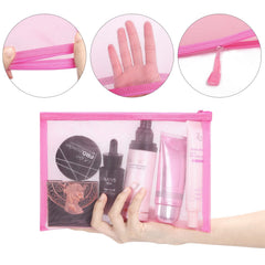 Sinzip pochette maillage transparente rose, accès rapide à vos essentiels.