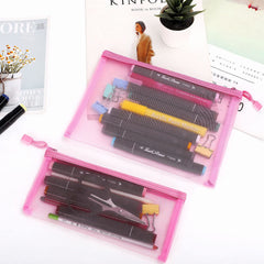 Sinzip trousse maillage rose quotidienne, rangement léger et pratique.