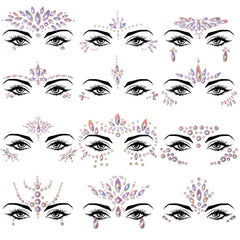 Bijoux visage SIQUK noctilucents, ensemble de 12, éclat nocturne.