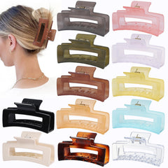Pinces carrées Sisiaipu moyenne en 12 couleurs, maintien durable au quotidien.
