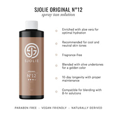SJOLIE Spray Tan n12 — Diffusion homogène pour une application facile et rapide.