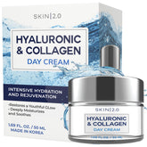Skin 2.0 bouteille: creme visage hydratante avec hyaluronique et collagene.