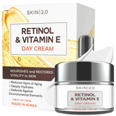 Skin 2.0 crème visage retinol et vitamine E dans le flacon pour usage quotidien