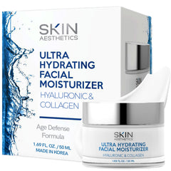 Skin Aesthetics Crème Jour Hyaluronique et Collagène – bouteille prête à hydrater et lisser.