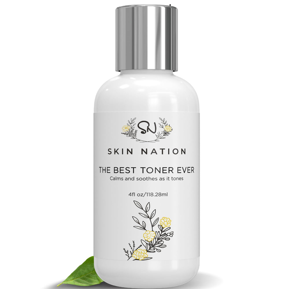 Skin Nation tonique à eau de rose - bouteille élégante offrant hydratation légère.