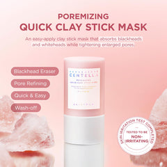SKIN1004 Masque argile rose en bâton, glisse facilement pour peau nette et confortable.