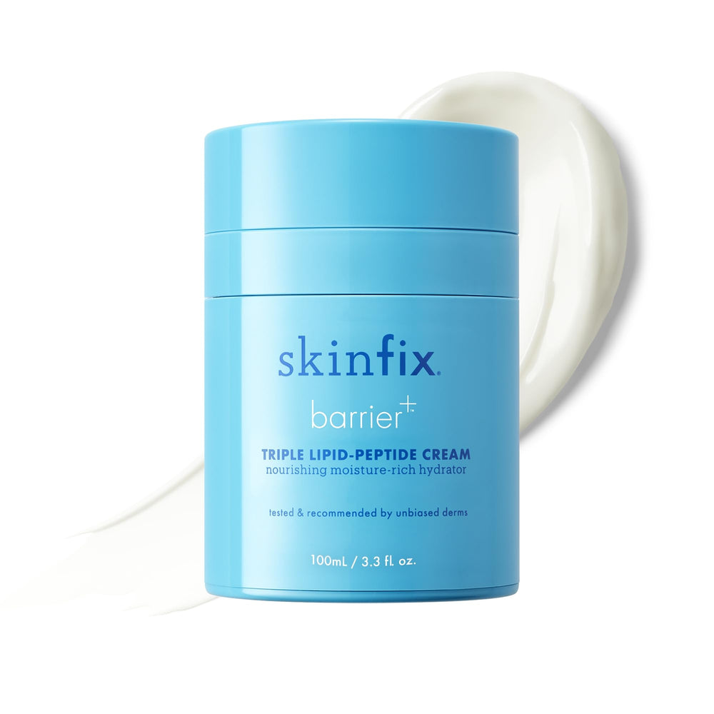 Skinfix Crème Triple Lipid-Peptide en bouteille pour hydratation durable et barrière renforcée.