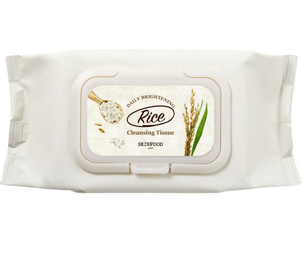 SKINFOOD 1957 Lingettes démaquillantes au riz, boîte pratique pour un nettoyage rapide