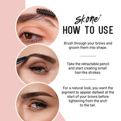 Skone Teinte chocolat-sourcils pour brunes, définition naturelle