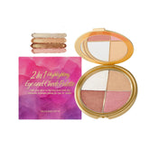 SKROSS Highlighting Eye & Cheek Palette open view with day-to-night glow options