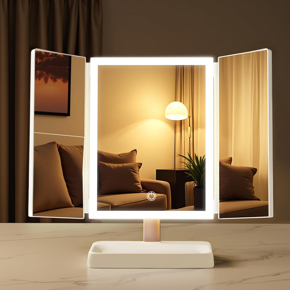 SKSFLY miroir maquillage 1x lumineux pour un regard naturel
