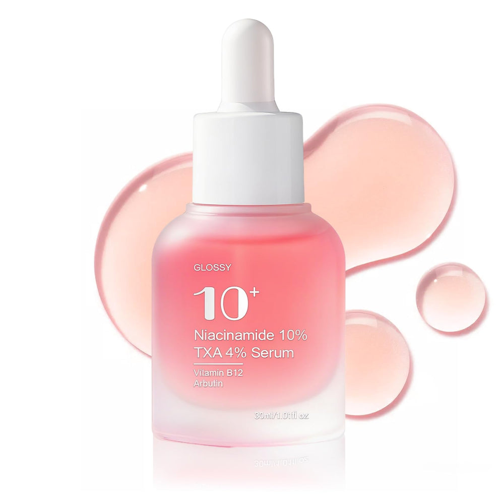 SKSOYT Niacinamide-Tranexamic Serum : flacon élégant pour peau uniforme et lumineuse.