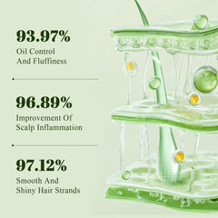 Illustration of rosemary and amino acids supporting balanced scalp care