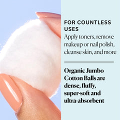 Boules de coton Sky Organics soin peau sensible, nettoyage délicat