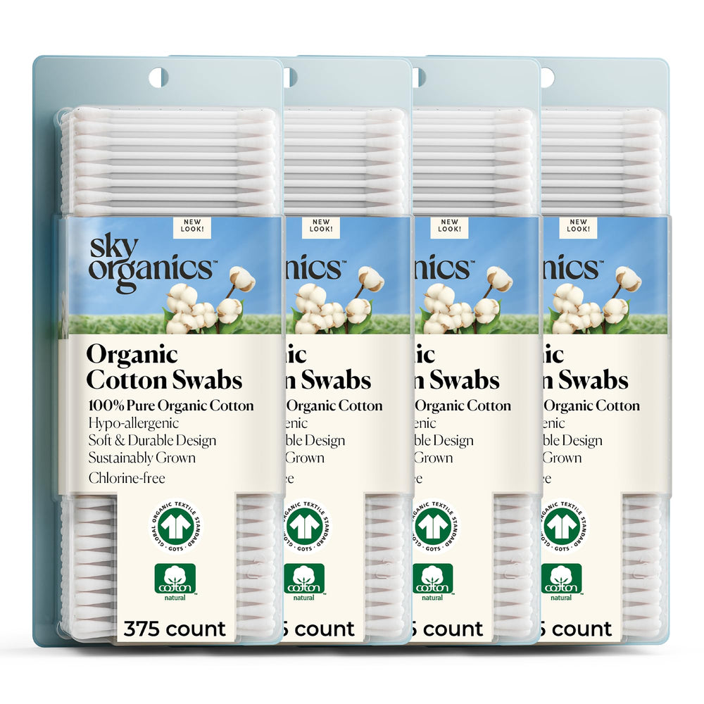 Sky Organics Coton-tiges ultra-doux, emballage durable pour un usage quotidien