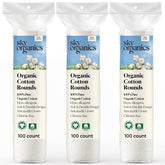 Sky Organics disques coton bio pur 300ct: douceur hypoallergénique pour le soin du visage
