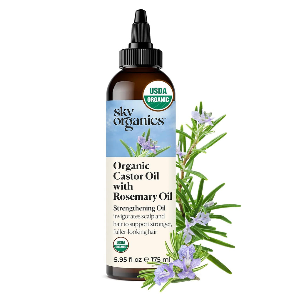 Sky Organics huile ricin romarin - bouteille prête à revitaliser les racines.