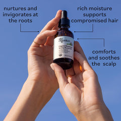 Sky Organics huile romarin – massage du cuir chevelu pour une sensation apaisante.