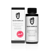 Slick Gorilla Poudre coiffage — emballage compact pour voyage et retouches.