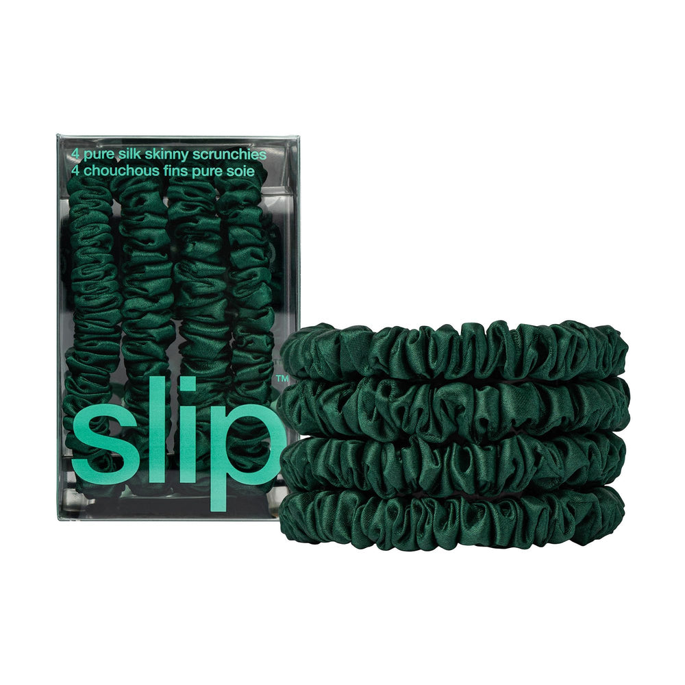 SLIP Scrunchies minces forêt – ensemble en soie pure pour cheveux délicats et sans pli.