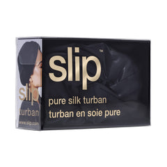 SLIP Turban en soie Pure Noir, réduction des frottements et protection des longueurs.