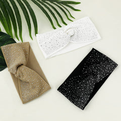 Bandeau Sliverdew cristal brillant élastique noir, élégant et confortable.