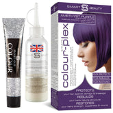 Smart Beauty teinture violet amethyste – Bouteille et mélange faciles pour coloration à domicile.