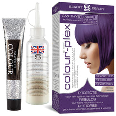 Smart Beauty teinture violet amethyste – Bouteille et mélange faciles pour coloration à domicile.