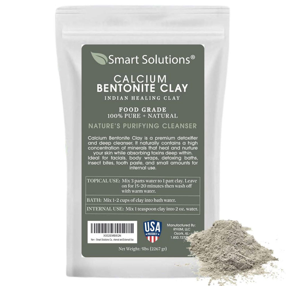 Smart Solutions argile bentonite – poudre brute, prête pour masques DIY.