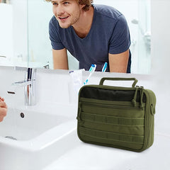 SMONT Sac toilettage tactique vert militaire avec poches indépendantes pour organisation