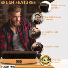 SMOOTH VIKING BEARD CARE - Ensemble brosse et peigne barbe entretien quotidien facilité.