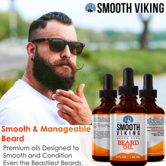 Smooth Viking Huile Barbe Peau Hydratation, peau sous la barbe confortable.