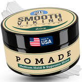 Smooth Viking Pomade: bouteille 2 oz prête à l'emploi pour un coiffage durable.