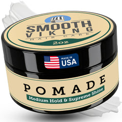 Smooth Viking Pomade: bouteille 2 oz prête à l'emploi pour un coiffage durable.