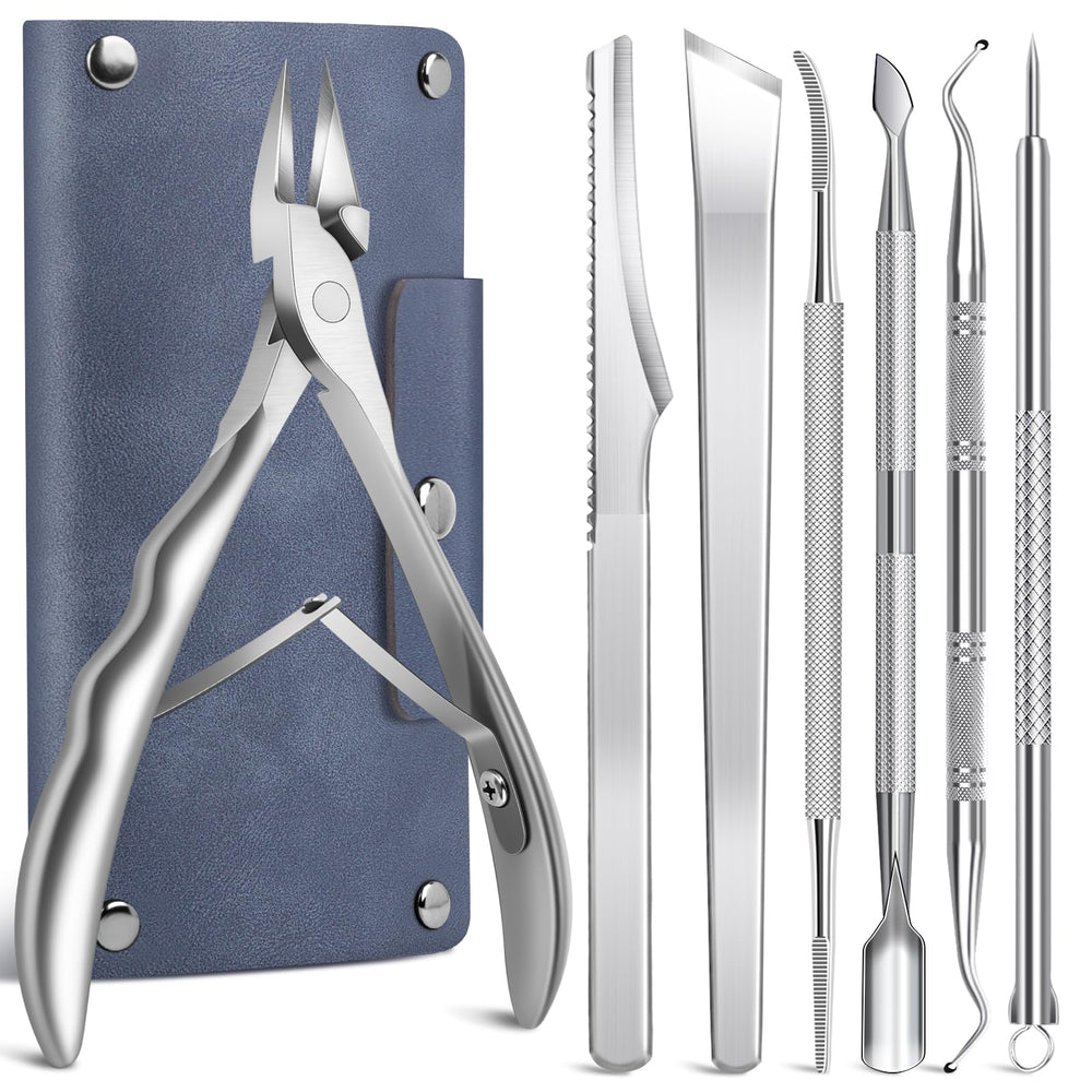 SMZHealing ensemble pédicure 7-en-1, kit complet pour soins des ongles, pratique à domicile.