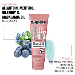 Soap & Glory Crème-pieds-texture-améliorée, offre une douceur et une surface plus lisses.