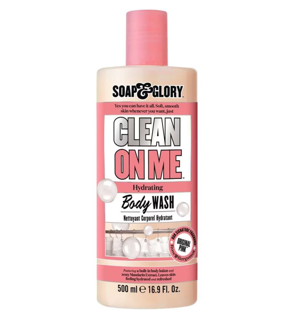 Soap & Glory Gel Douche Clean On Me, bouteille-pompe avec mousse généreuse, sensation de propreté