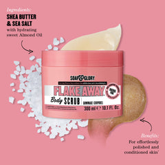 Soap & Glory Original Pink, grains-exfoliants atténuent rugosités pour peau lisse.