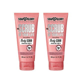 Soap & Glory Original Pink Scrub Life jar shown with creamy exfoliant for smooth skin